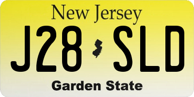 NJ license plate J28SLD