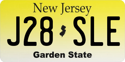 NJ license plate J28SLE