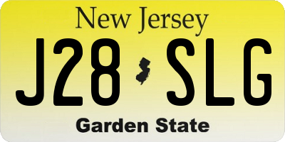 NJ license plate J28SLG