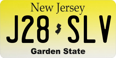 NJ license plate J28SLV