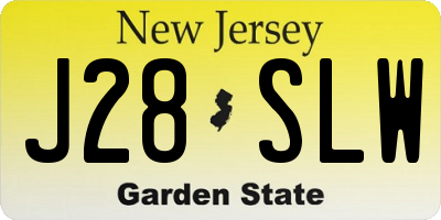 NJ license plate J28SLW