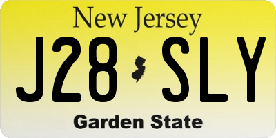 NJ license plate J28SLY
