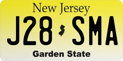 NJ license plate J28SMA