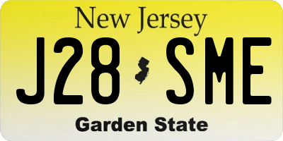 NJ license plate J28SME