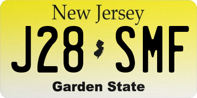 NJ license plate J28SMF