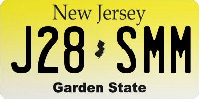 NJ license plate J28SMM