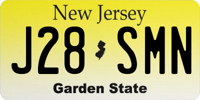 NJ license plate J28SMN