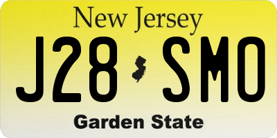 NJ license plate J28SMO