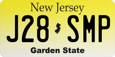 NJ license plate J28SMP