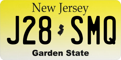 NJ license plate J28SMQ