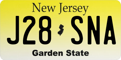 NJ license plate J28SNA