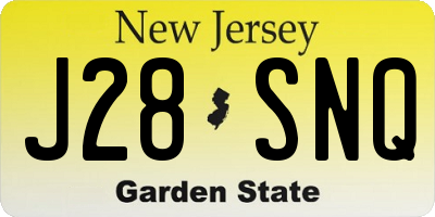 NJ license plate J28SNQ