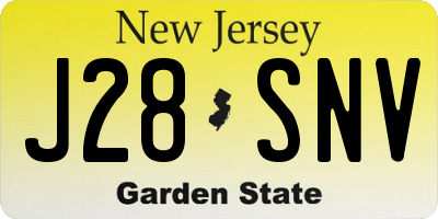 NJ license plate J28SNV