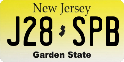 NJ license plate J28SPB