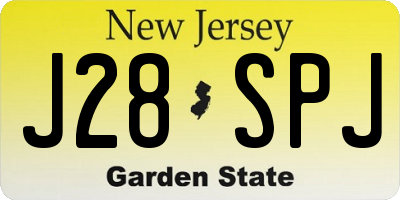 NJ license plate J28SPJ