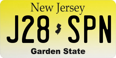 NJ license plate J28SPN