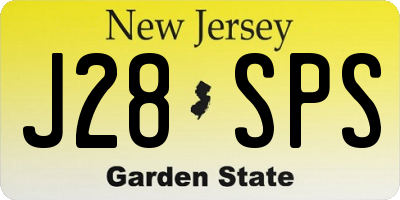 NJ license plate J28SPS