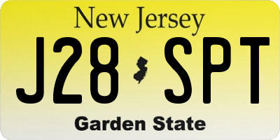 NJ license plate J28SPT