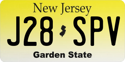 NJ license plate J28SPV