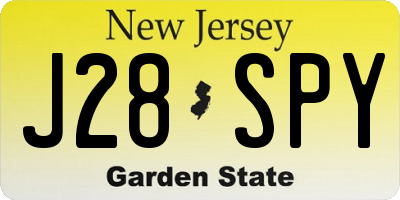 NJ license plate J28SPY