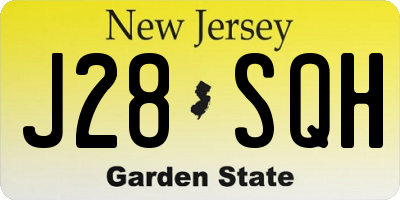 NJ license plate J28SQH