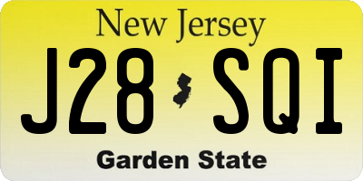 NJ license plate J28SQI