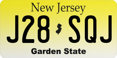 NJ license plate J28SQJ