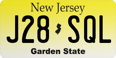 NJ license plate J28SQL
