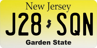 NJ license plate J28SQN