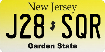 NJ license plate J28SQR