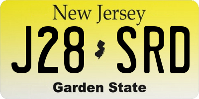 NJ license plate J28SRD