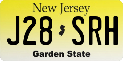 NJ license plate J28SRH