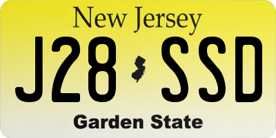 NJ license plate J28SSD