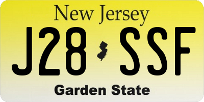 NJ license plate J28SSF