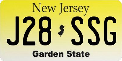 NJ license plate J28SSG
