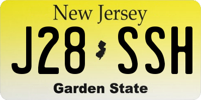 NJ license plate J28SSH