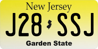 NJ license plate J28SSJ