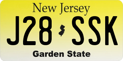 NJ license plate J28SSK