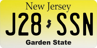 NJ license plate J28SSN