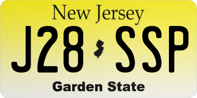 NJ license plate J28SSP