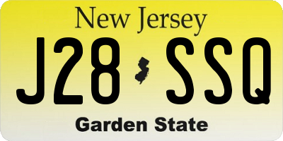 NJ license plate J28SSQ