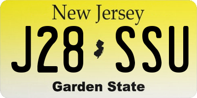 NJ license plate J28SSU