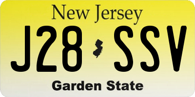 NJ license plate J28SSV