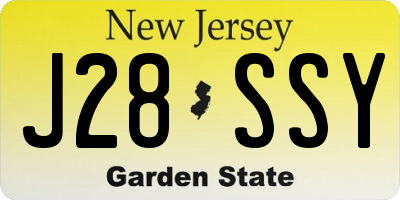 NJ license plate J28SSY