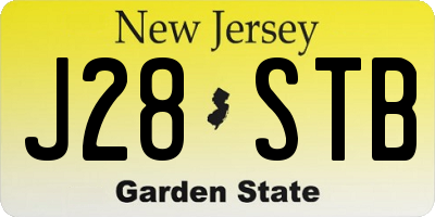 NJ license plate J28STB