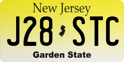 NJ license plate J28STC