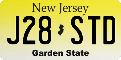 NJ license plate J28STD