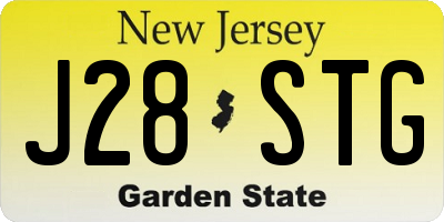 NJ license plate J28STG