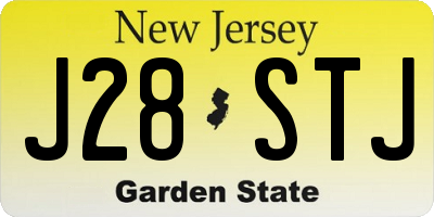 NJ license plate J28STJ