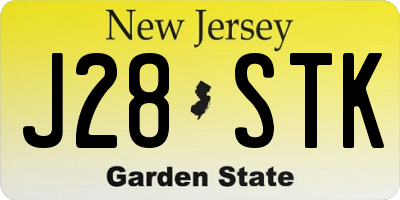 NJ license plate J28STK